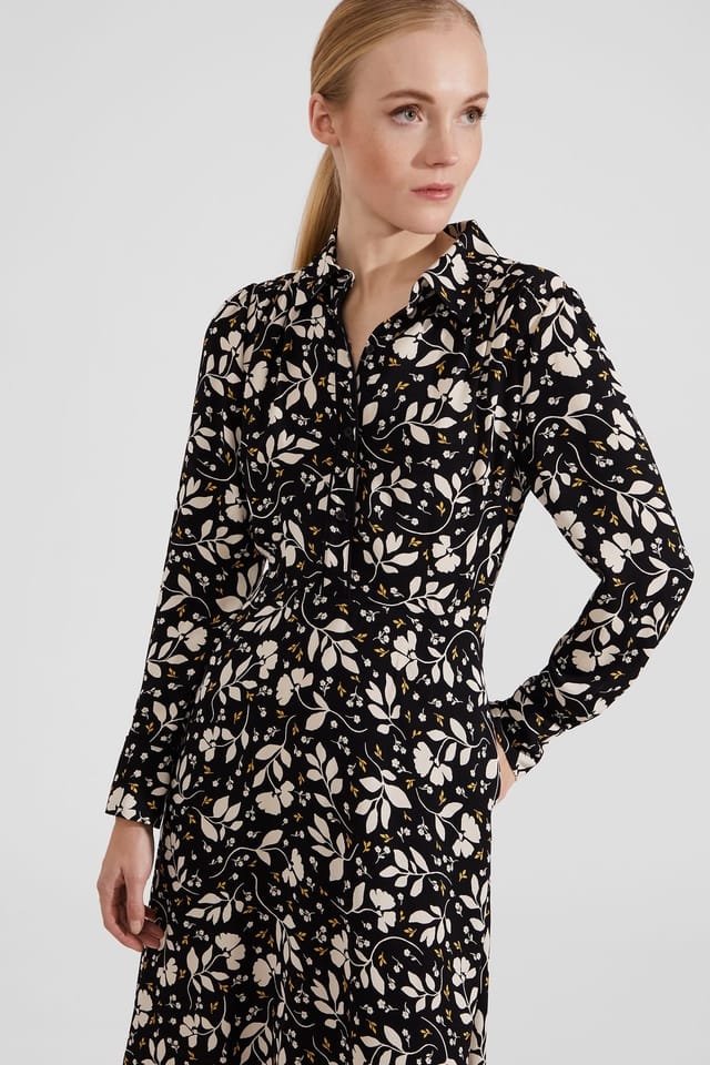 Hobbs London Hobbs London Women's Georgina Floral Shirt Dress in Black - 3