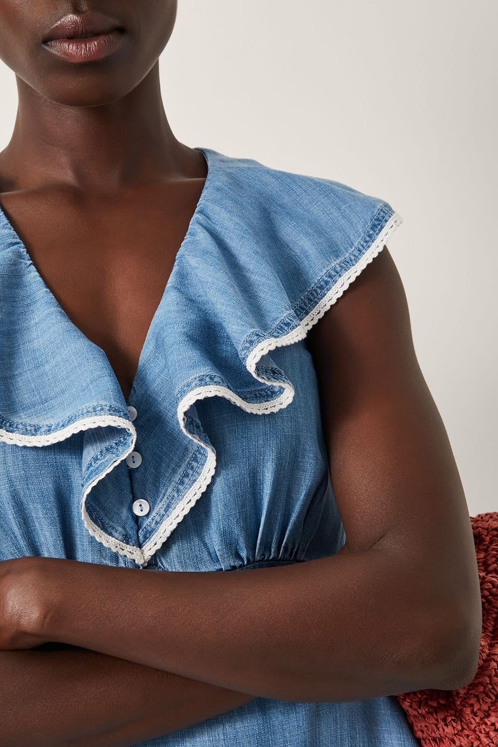 Monsoon Monsoon Women's Dottie Sleeveless Ruffle Midi Dress Blue - 4