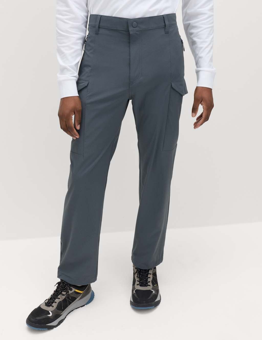 Marks & Spencer M&S Dark Slate Straight Fit Technical Cargo Trousers