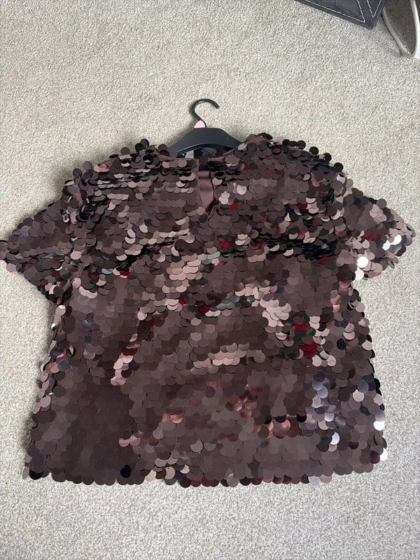 New Look Brown Sequin T-Shirt