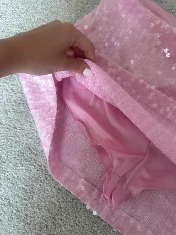 Bershka Pink sequin skort