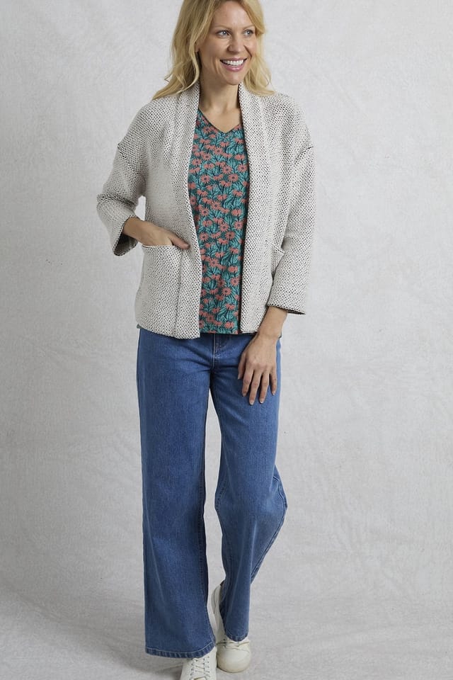 Weird Fish Weird Fish Women's Santosh Macaroni Kimono Cardigan in Ivory - 3