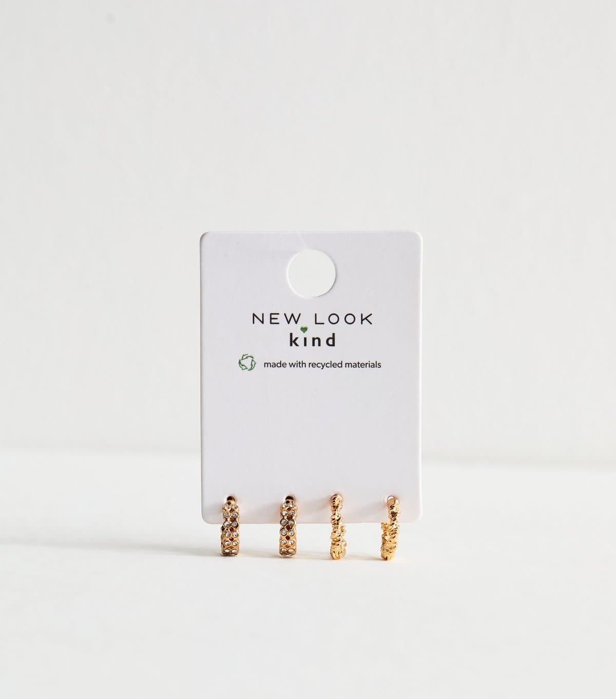 New Look New Look Gold Tone Embellished Hoop Earrings