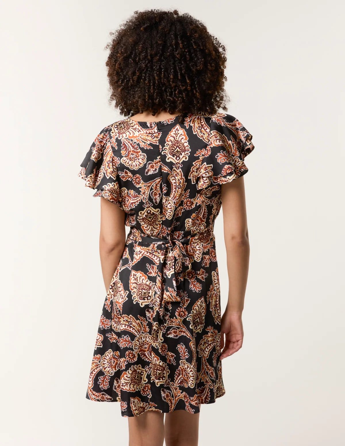 Blue Vanilla Paisley Frill Sleeve Mini Dress - 4
