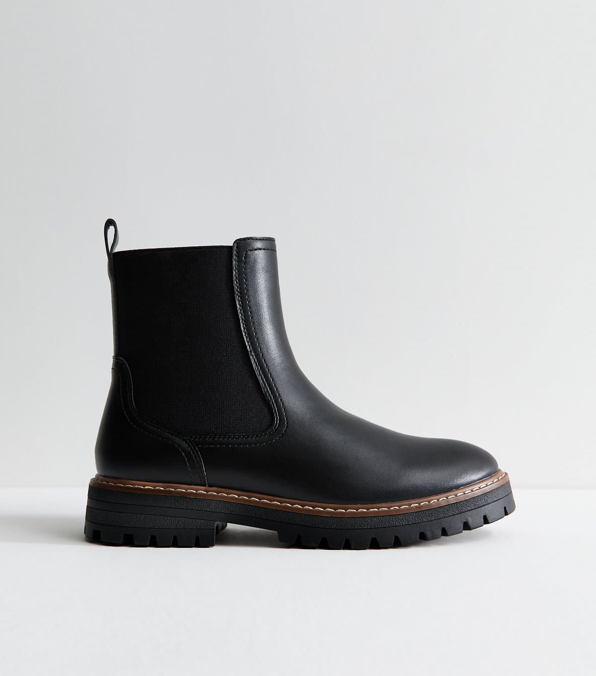 New Look New Look Women's Wide Fit Black Faux Leather Chelsea Boots