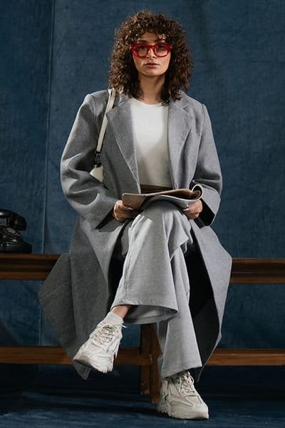 Urban Studio Urban Studio Women's Wool‑Blend Over coat - Relaxed Fit, Stylish Winter Outerwear in Grey - 2
