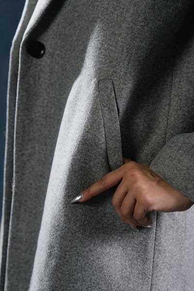 Urban Studio Urban Studio Women's Wool‑Blend Over coat - Relaxed Fit, Stylish Winter Outerwear in Grey - 4