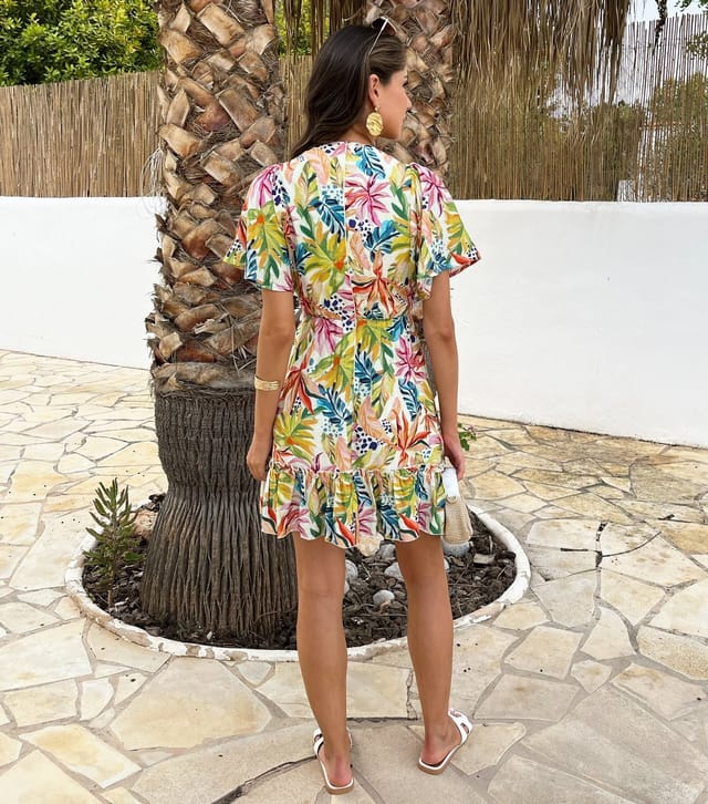 AX Paris Women's Multicolour Frill Hem Mini Dress AX Paris New Look - 3