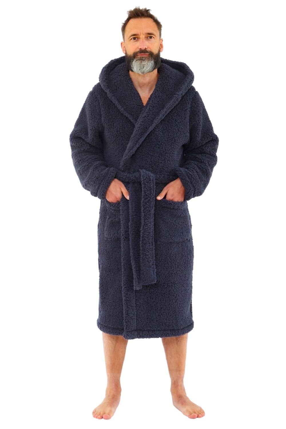 Just Essentials Just Essentials Men's Teddy Fleece Dressing Gown in Charcoal