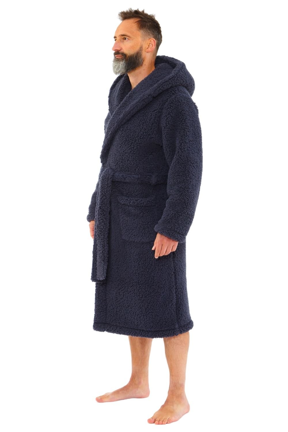 Just Essentials Just Essentials Men's Teddy Fleece Dressing Gown in Charcoal - 3