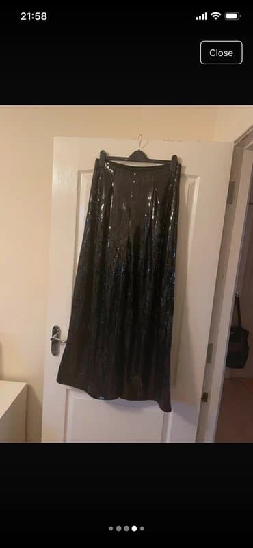 ASOS ASOS Design / statement black sequin wide leg trousers / size 14