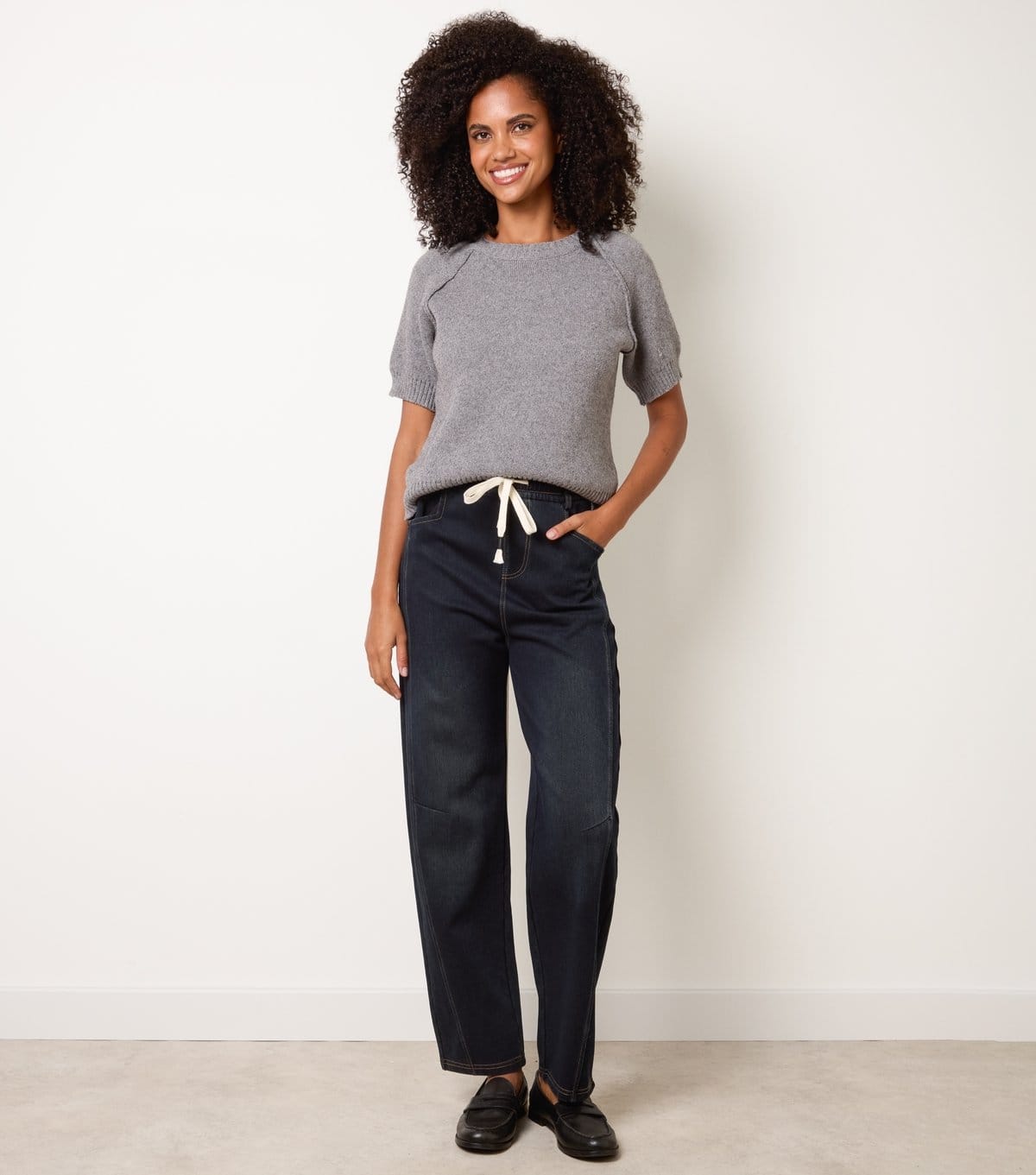 Blue Vanilla Dark Blue Barrel Leg Jeans