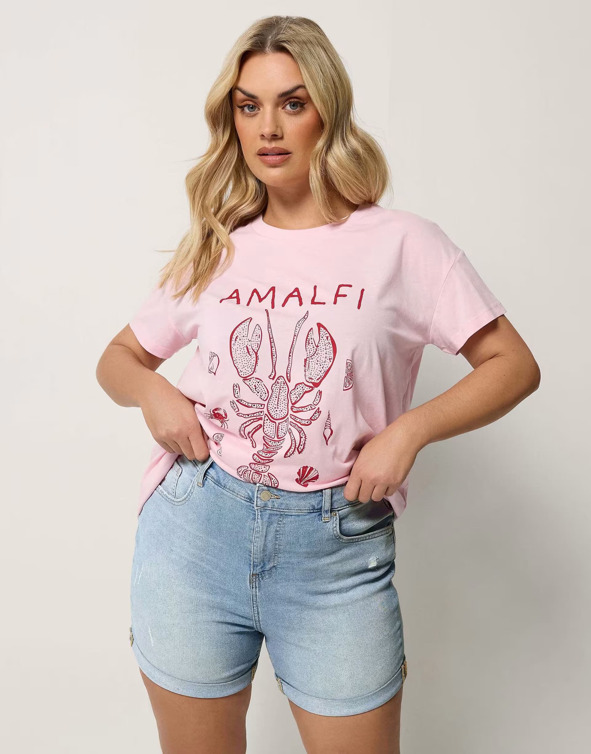 ASOS Yours Clothing Denim boyfriend shorts in blue