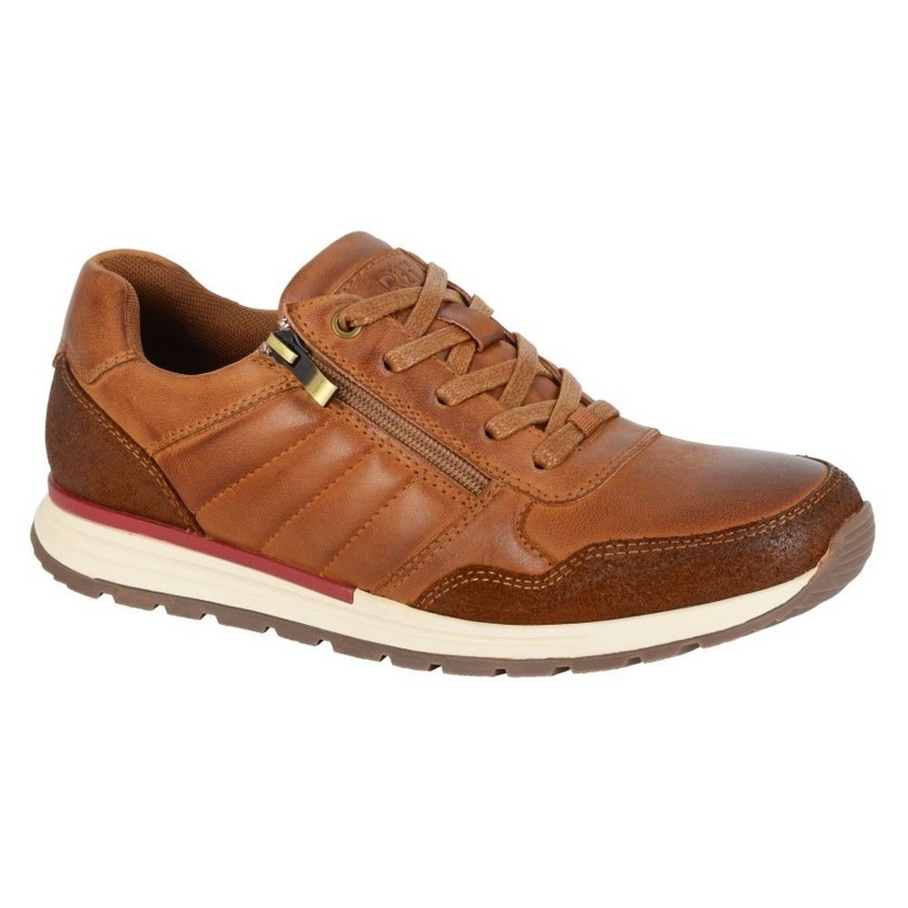 R21 R21 Men's Leather Trainers in Tan - 3