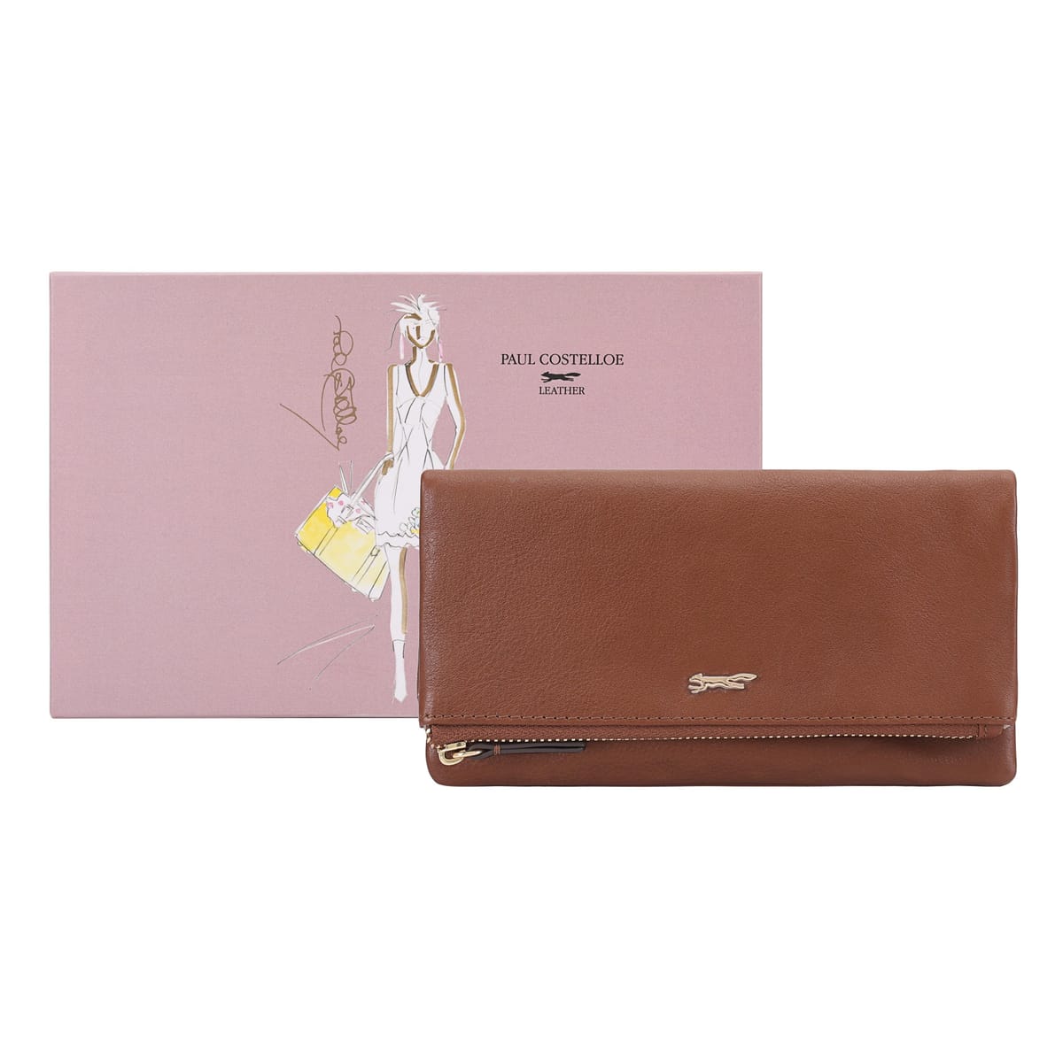 Paul Costelloe Paul Costelloe Women's Kiso Leather Purse in Tan - 1