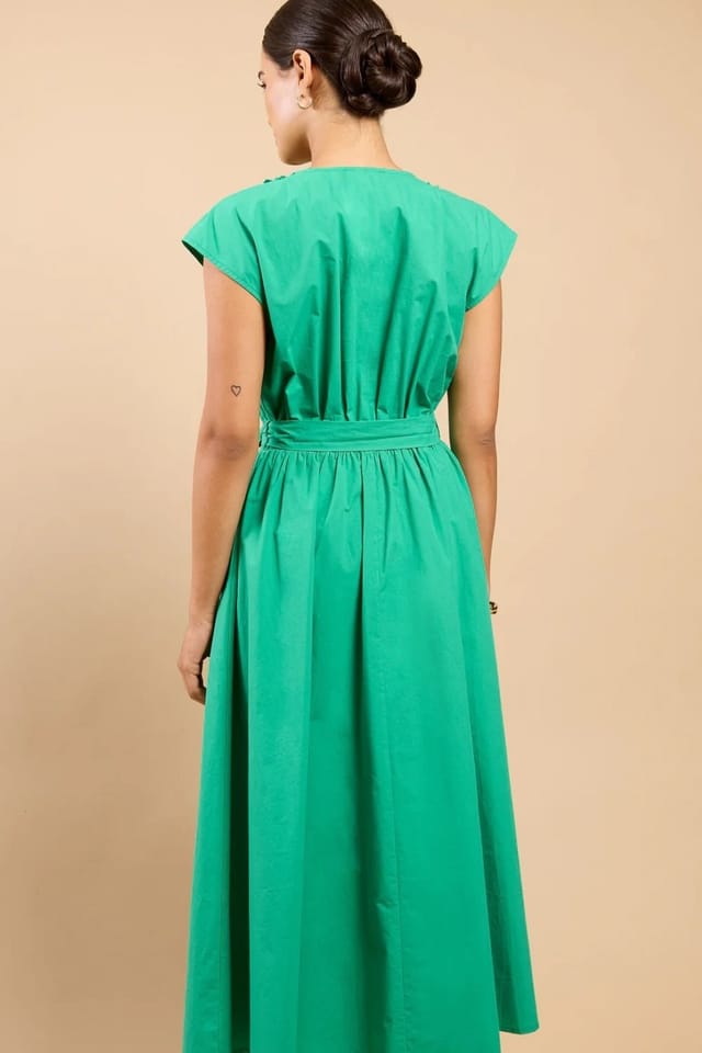 Little Mistress Little Mistress Women's Green Frill Detail Midaxi Dress - 2