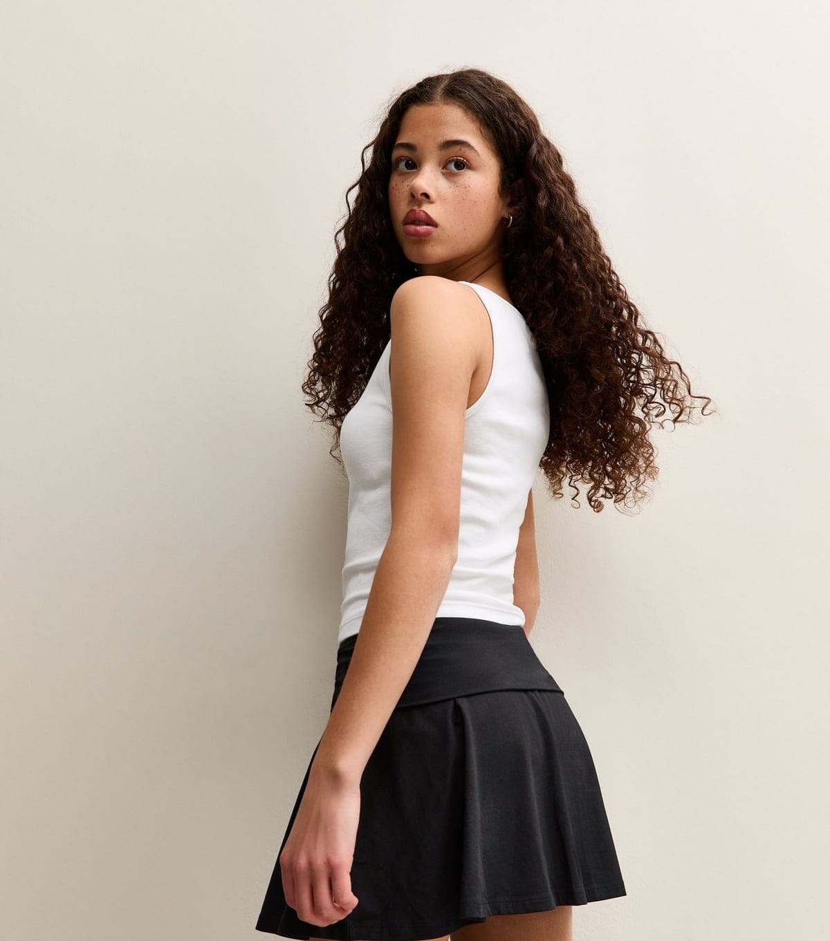New Look Girls' Black Ruched Fold Over Skort New Look - 4