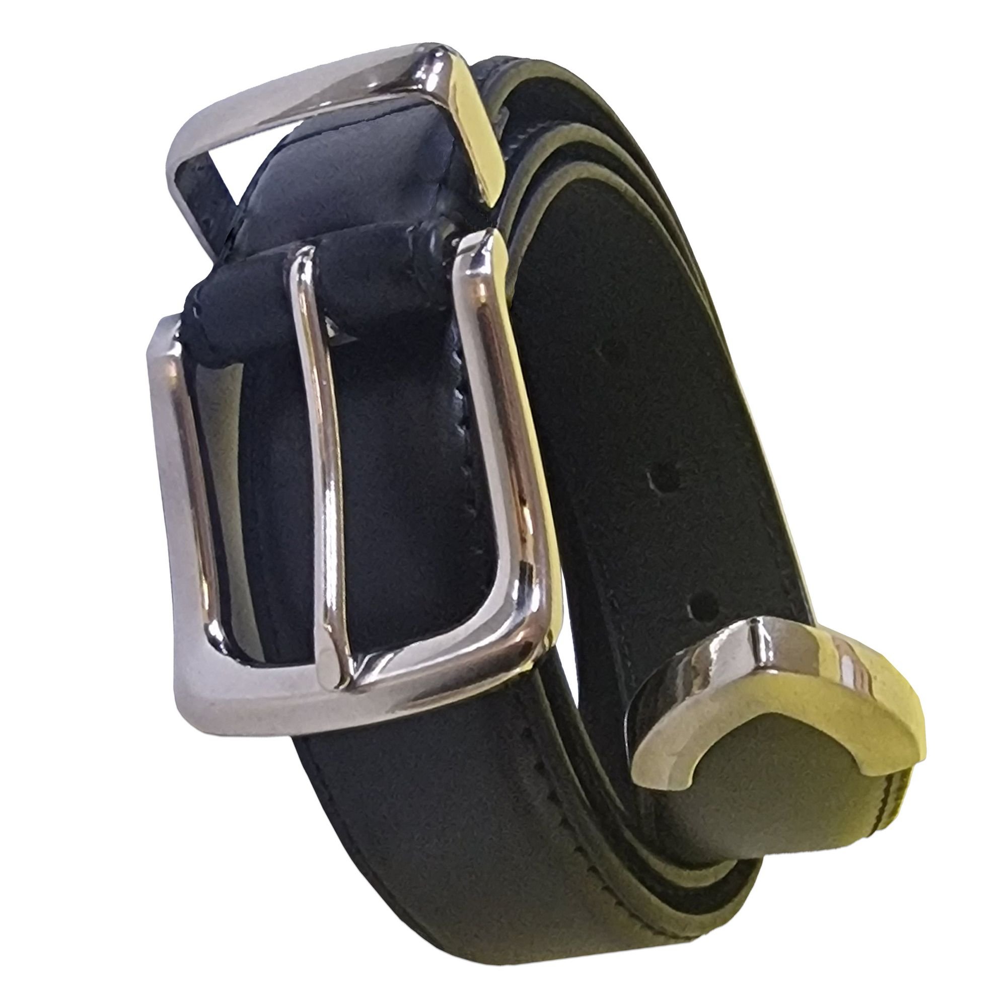 Duke Clothing Duke Clothing Men's D555 Joseph Bonded Leather Metal Tip Waist Belt in Black - 3