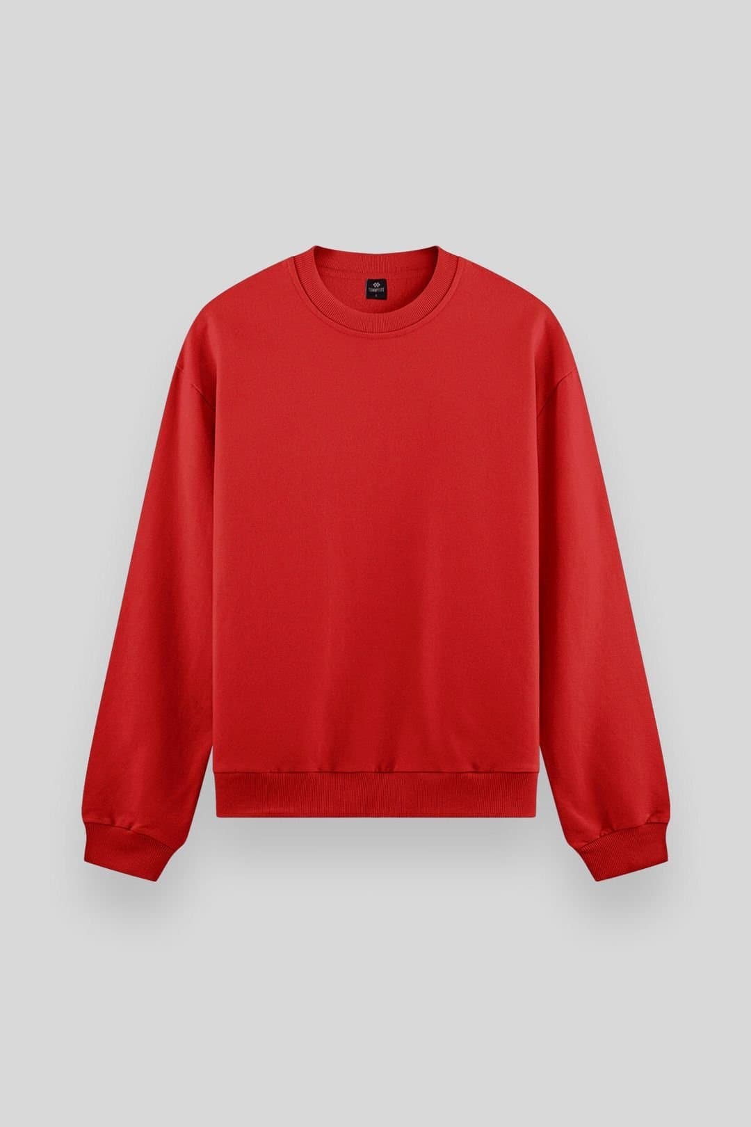 Tommy Life Tommy Life Men's Plain Crew Neck Sweatshirt in Red