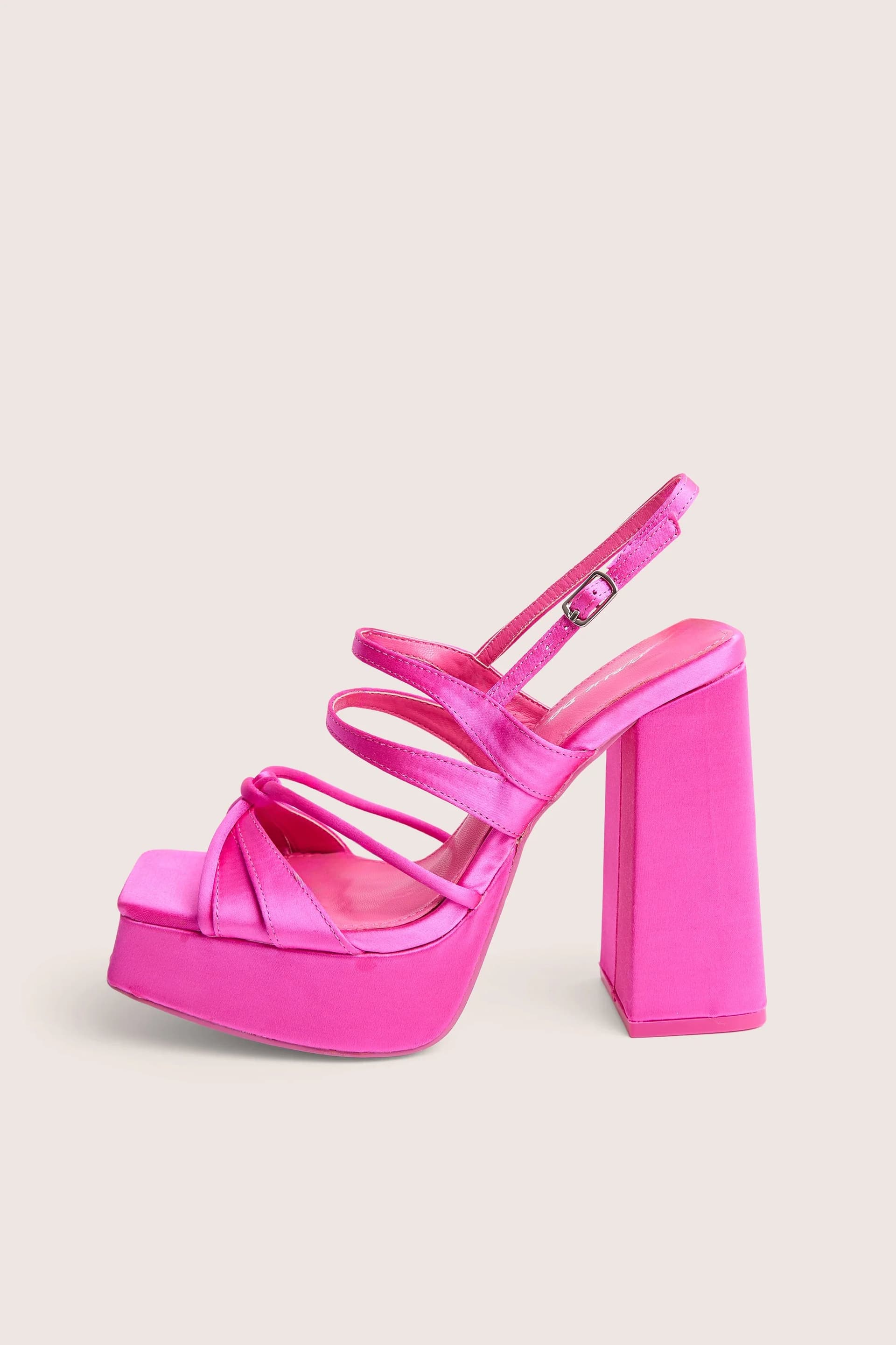 Public Desire Public Desire UK Hot Pink Strappy Detail Platform Heels