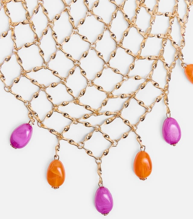 Public Desire Gold Tone Beaded Chainmail Necklace Public Desire New Look - 2