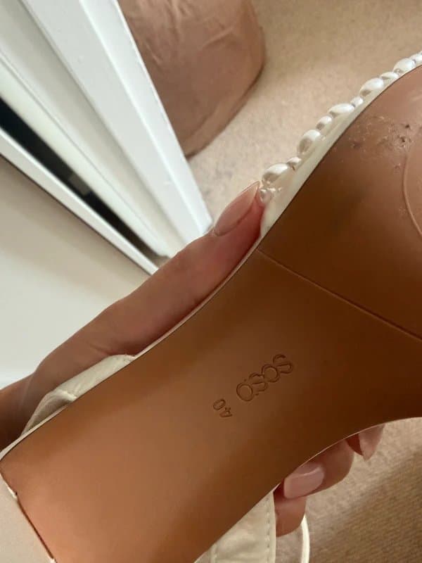 ASOS Design Pearl embellished block heels