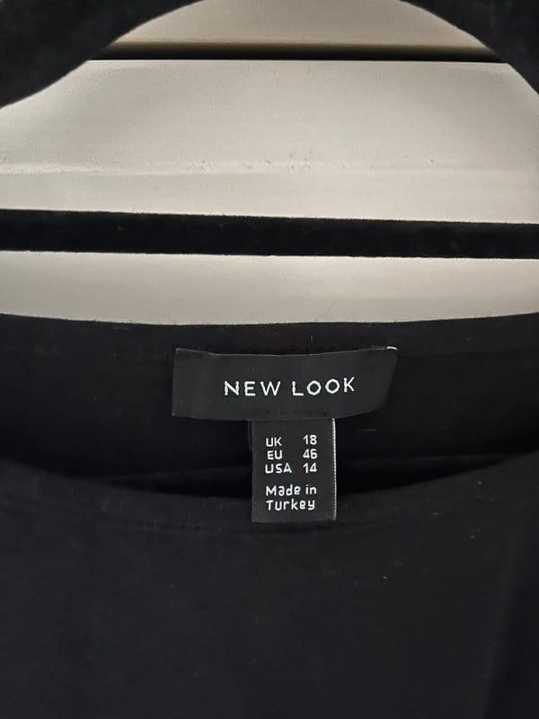 New Look Black Embroidered 3/4 Sleeve T-Shirt