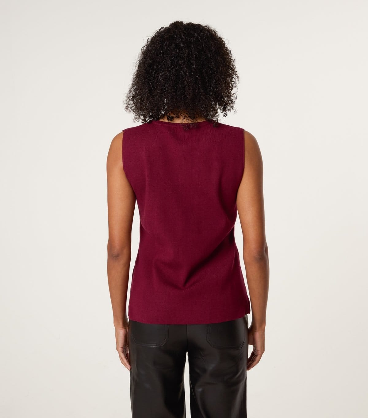 Blue Vanilla Women's Light Burgundy Knitted Tailored Vest Blue Vanilla New Look - 4
