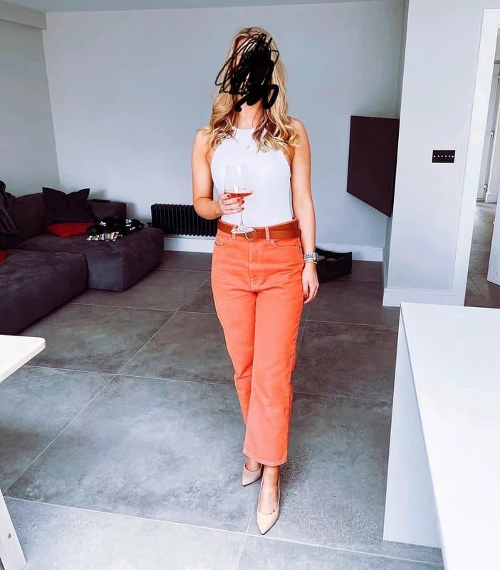 Never Fully Dressed Never Fully Dressed Coral jeans- size 10