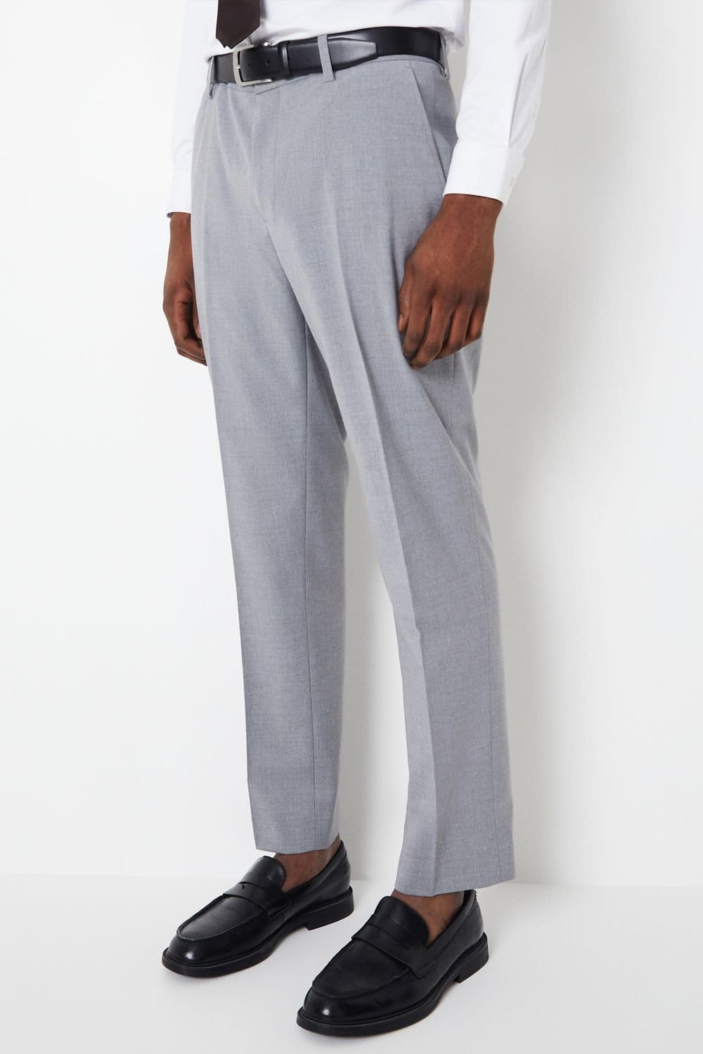 Burton Burton Men's Light Grey Tailored Fit Essential Suit Trousers - 4