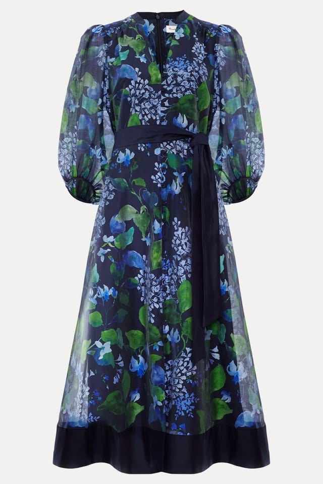 Phase Eight Phase Eight Women's V-Neck Midi Tie Dress in Dark Navy - 2
