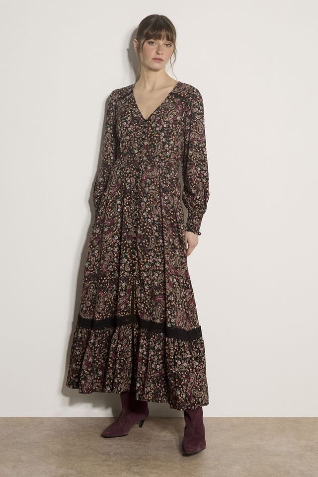 Apricot Apricot Women's Paisley Floral Maxi Dress in Black - 2