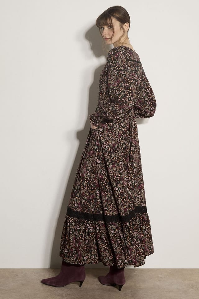 Apricot Apricot Women's Paisley Floral Maxi Dress in Black - 3