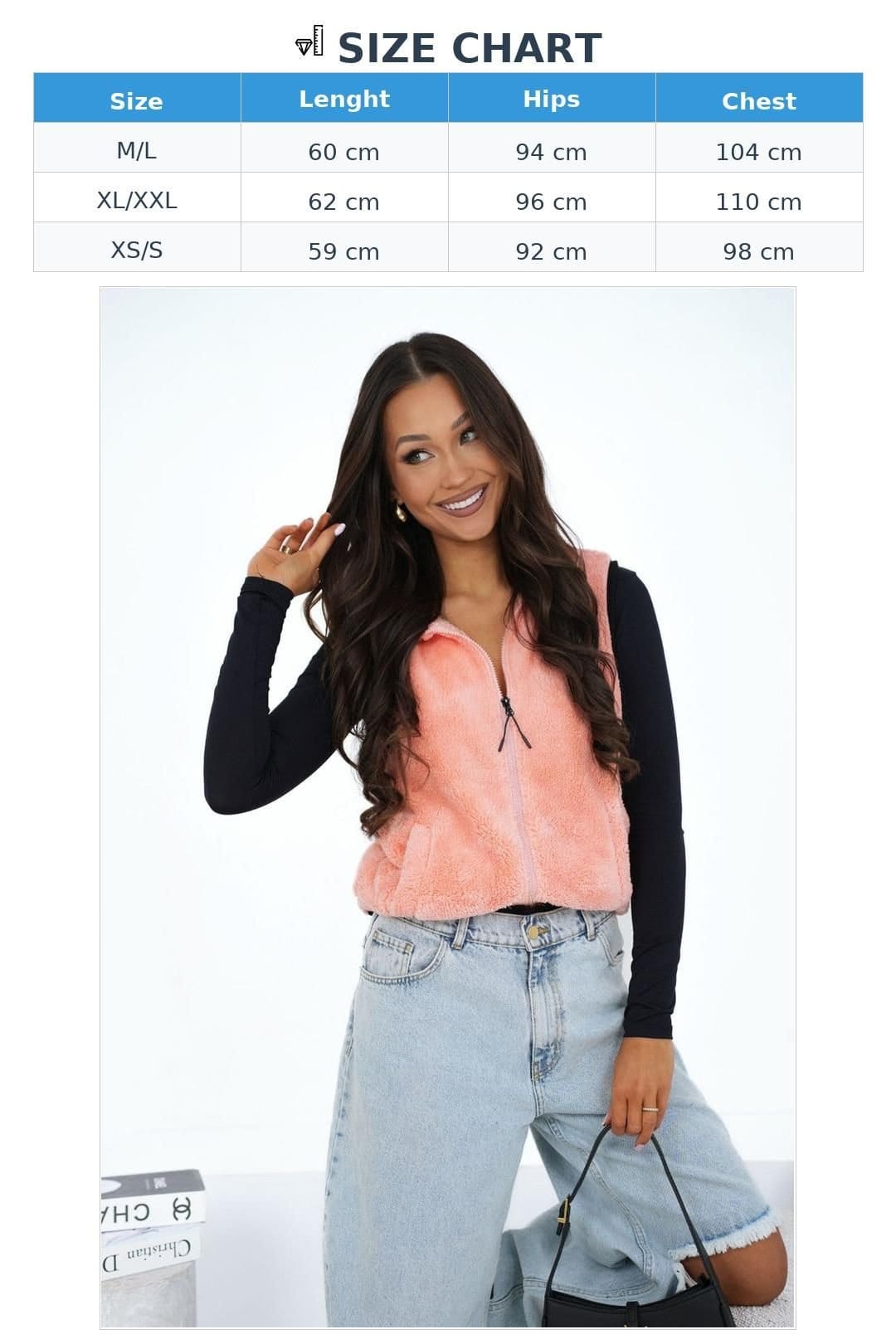 Love Lace Love Lace Women's Casual Faux Fur Zip Front Vest with Pockets in Pink - 4