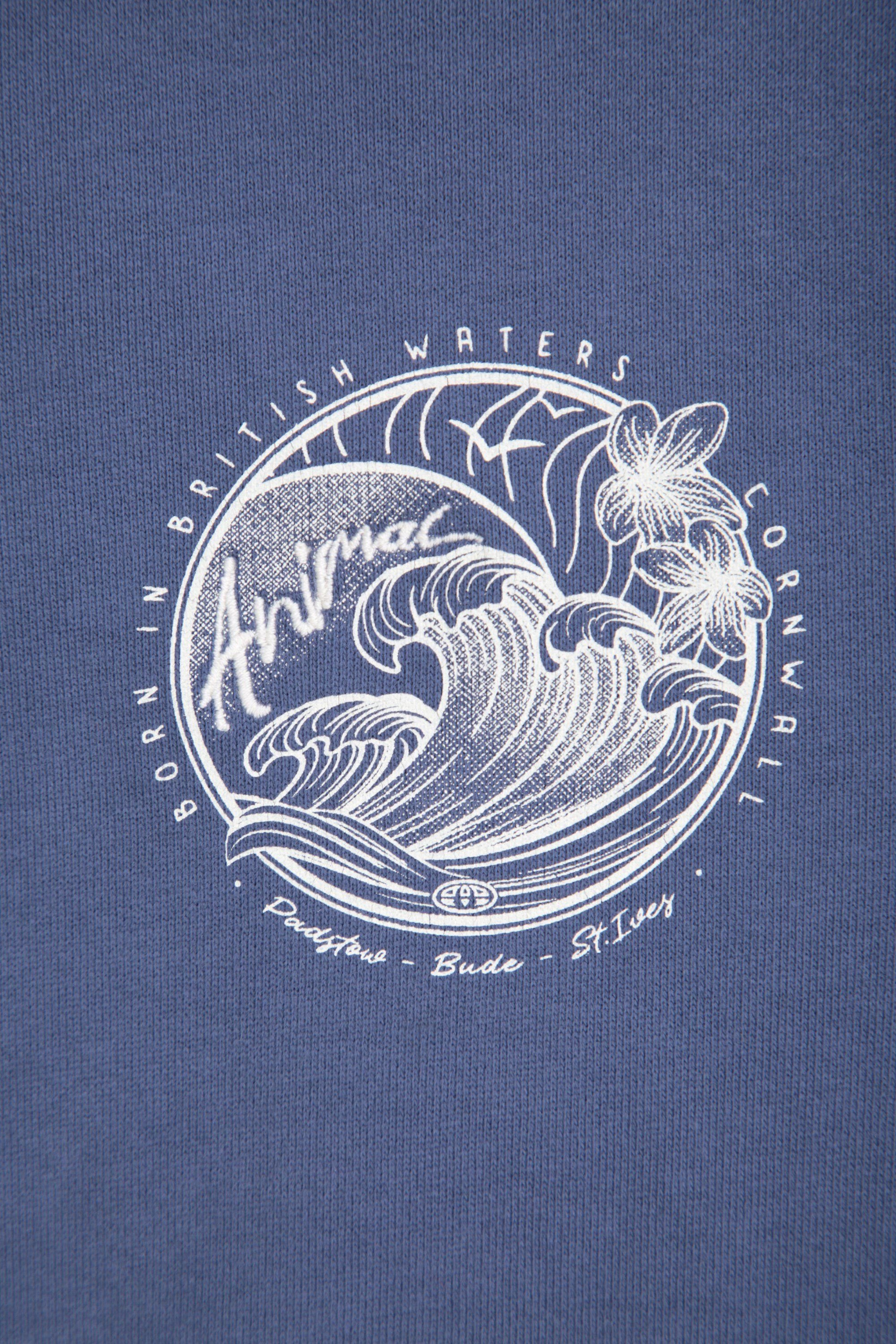 Animal Animal Women's 'Maya' Cornwall Print Warm Lightweight Comfortable Zip Through Hoodie in Blue - 4