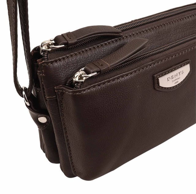 Dents Dents Women's Anaya Leather Cross Body Bag in Chocolate - 3