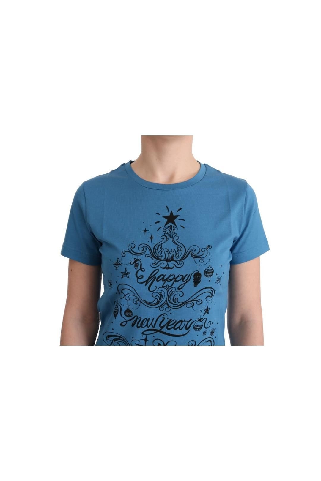 Dolce & Gabbana Dolce & Gabbana Women's Blue Cotton 2017 Motive T-Shirt - 4