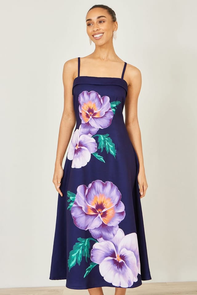 Yumi Yumi Women's Navy Pansy Strappy Midi Dress - 2
