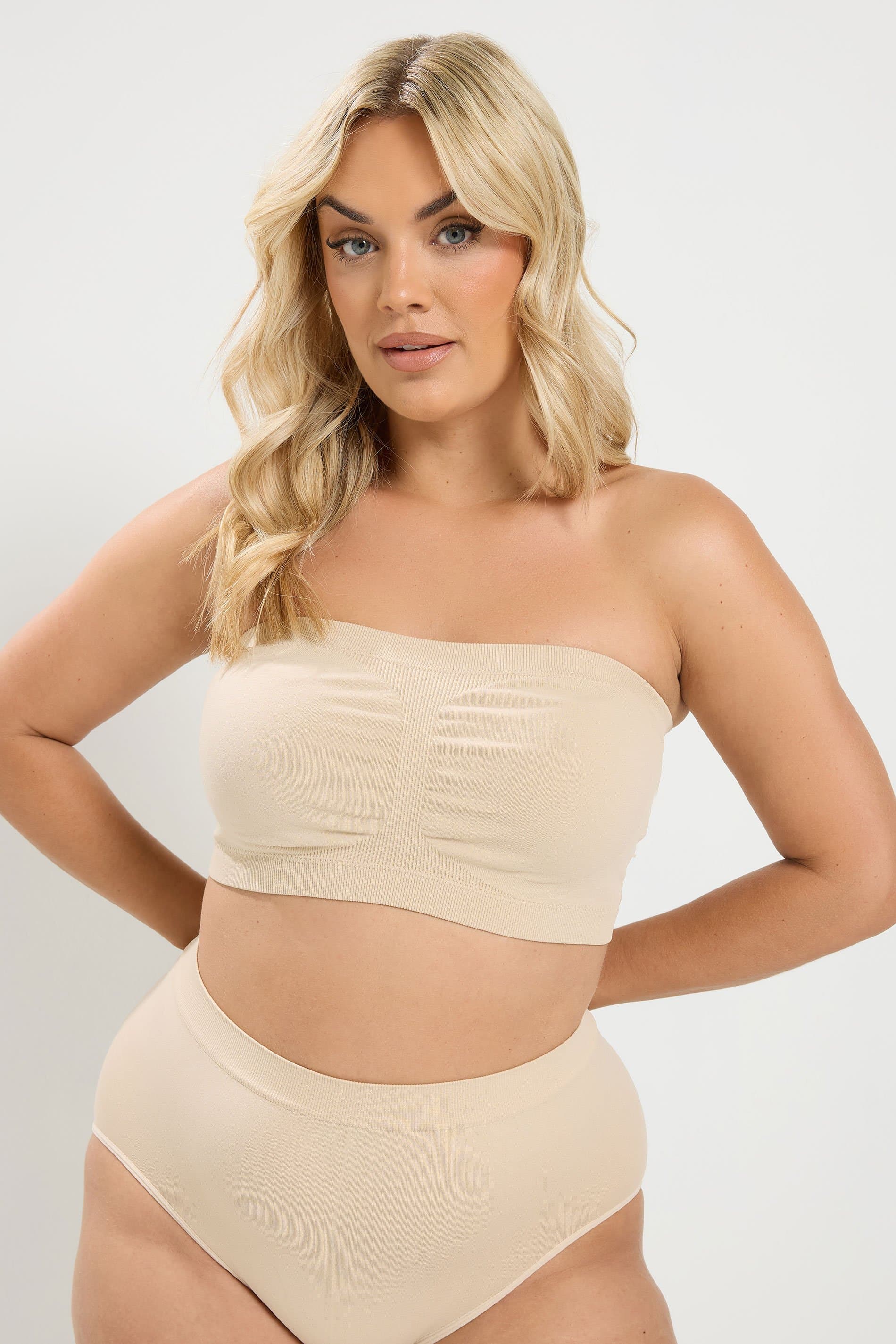 Yours 2 Pack Plus Size Black & Nude Seamless Bras