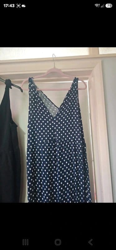 ASOS Navy Polka Dot V-Neck Jumpsuit