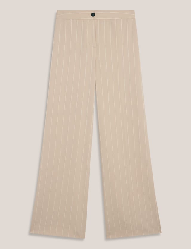 Hobbs London Hobbs London Women's Hadley Pinstripe Trouser in Light Beige - 2