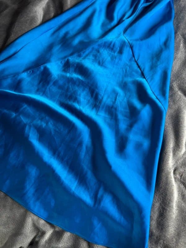 ASOS Blue silk like maxi dress cut out back size 8