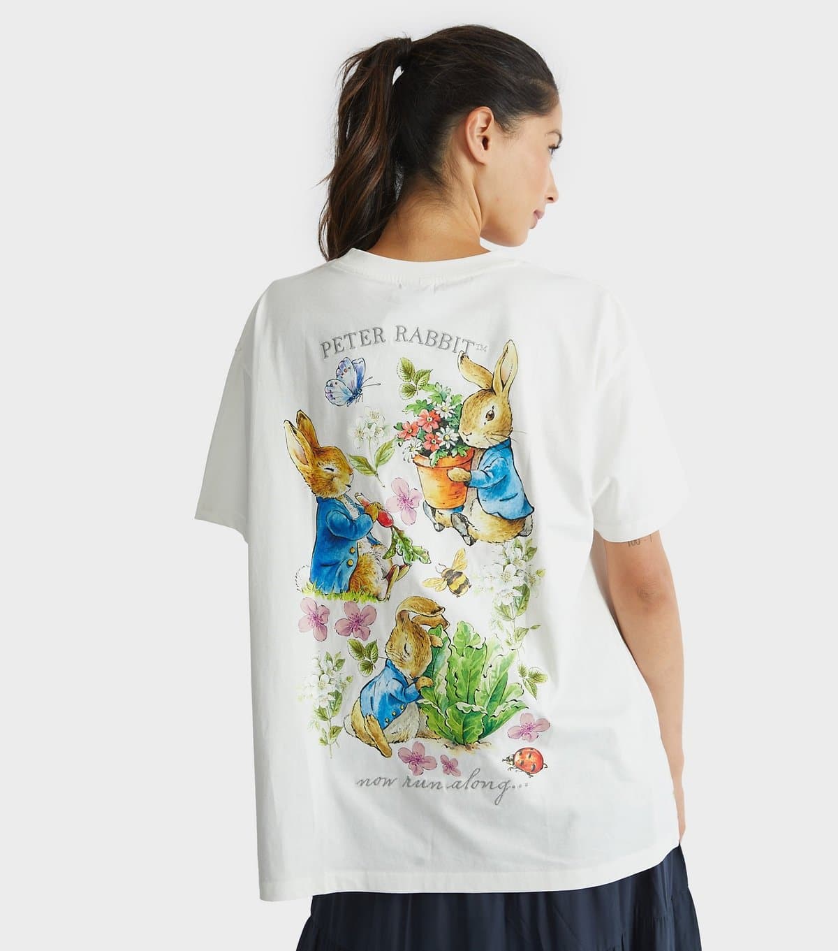 Skinnydip Women's White Peter Rabbit Print T-Shirt Skinnydip New Look