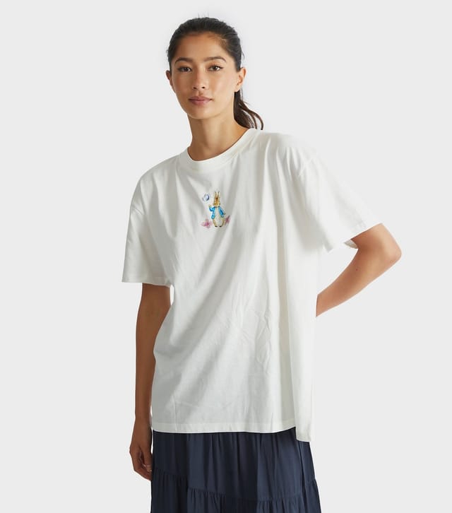 Skinnydip Women's White Peter Rabbit Print T-Shirt Skinnydip New Look - 2