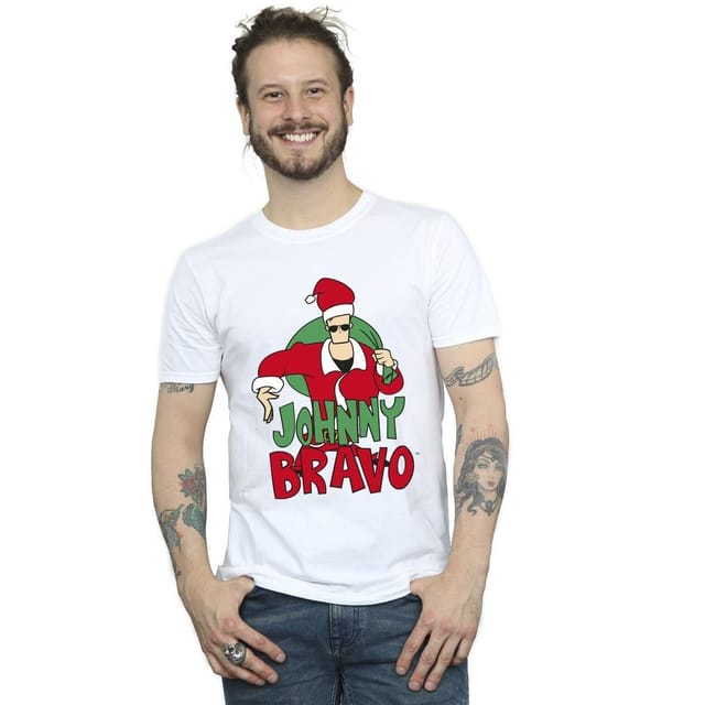 Johnny Bravo Johnny Bravo Men's Johnny Christmas T-Shirt in White - 2