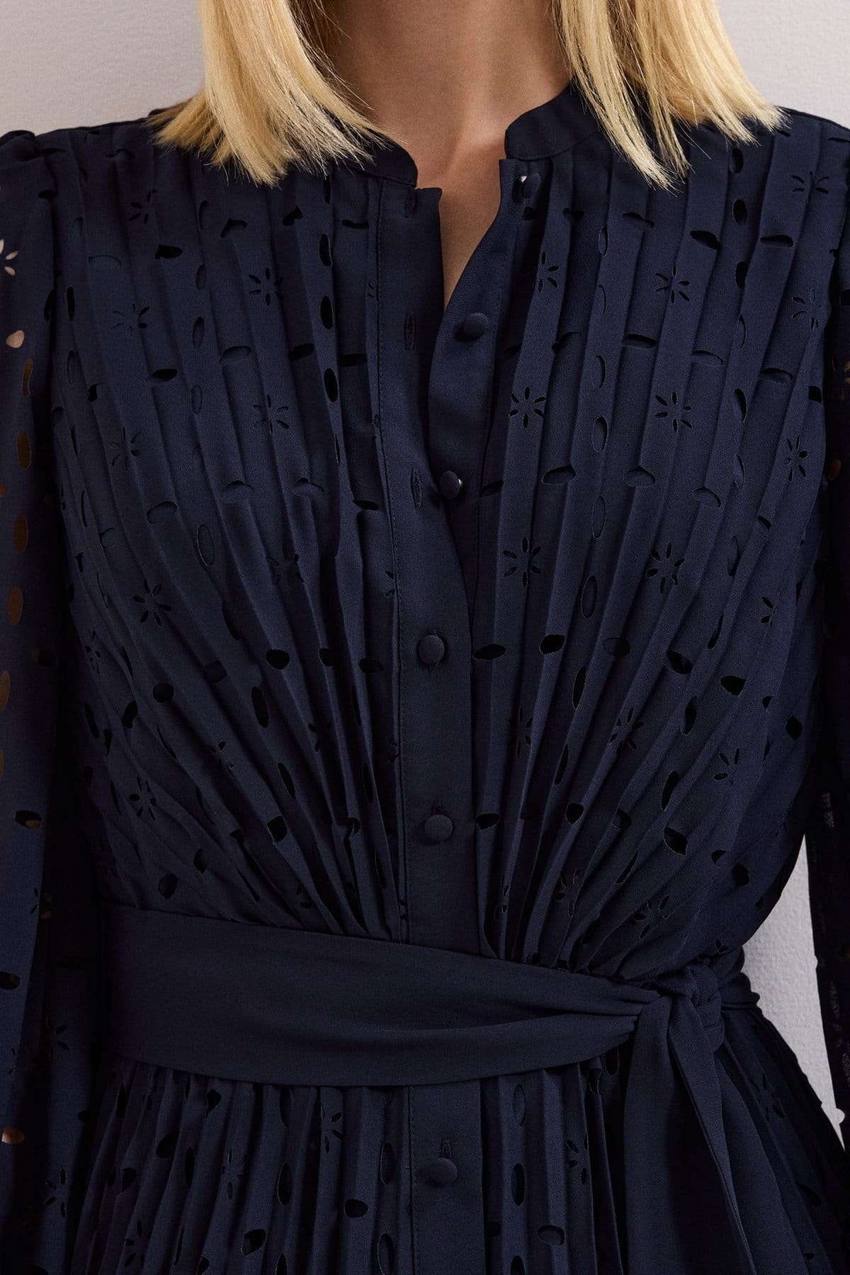 Phase Eight Phase Eight Women's Marina Pleated Midi Dress in Dark Navy - 4