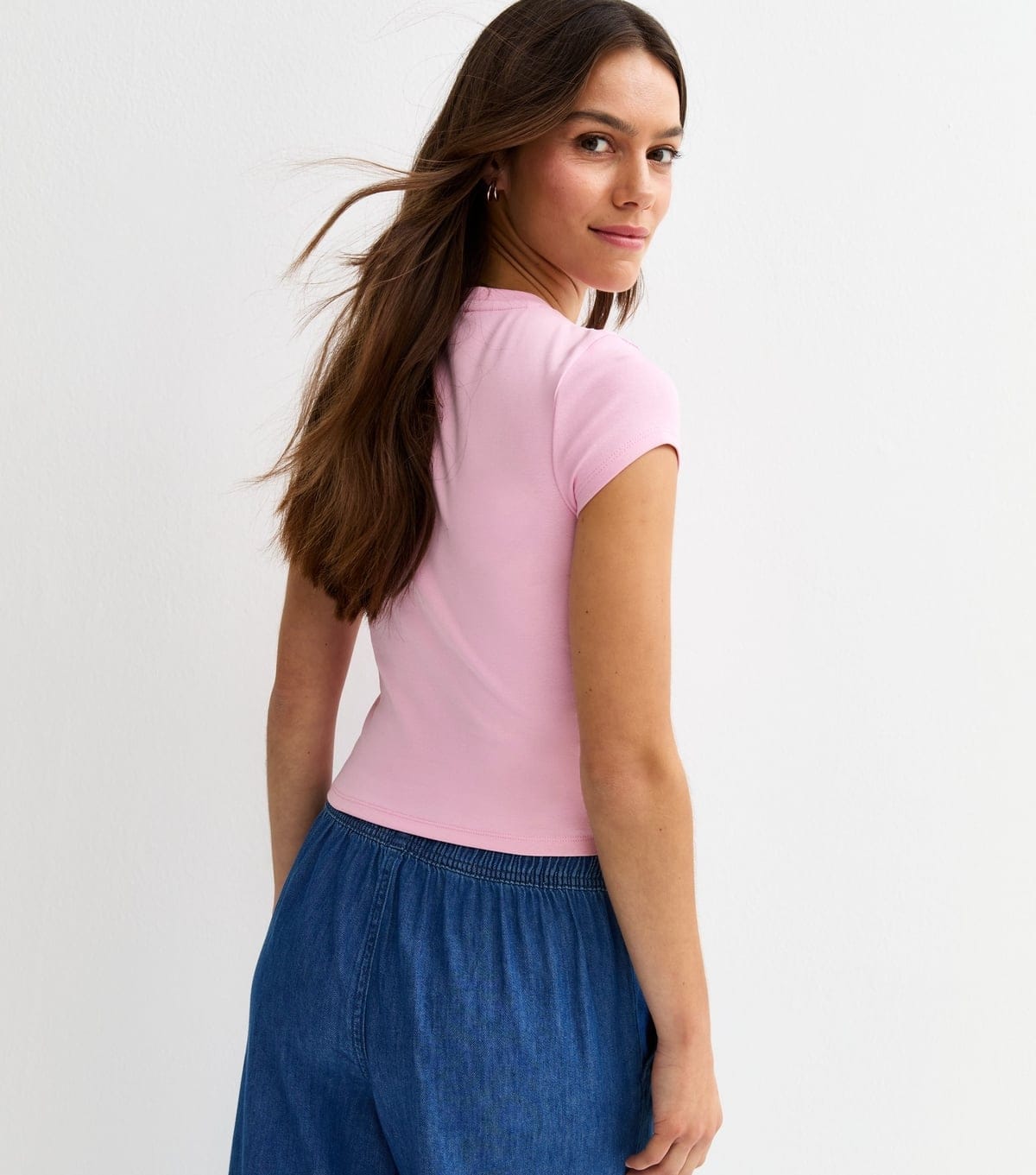 New Look Women's Petite Light Pink Ribbed Baby Tee New Look - 4