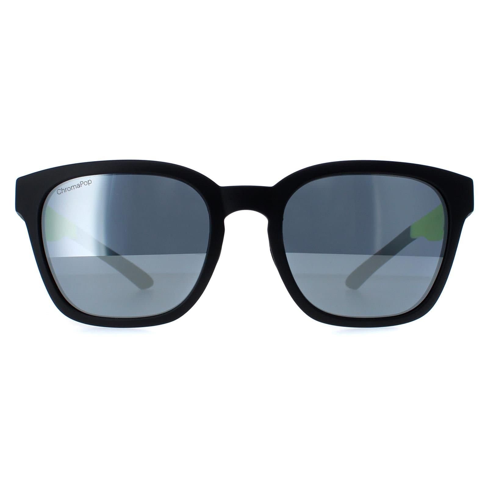 Smith Smith Men's Square Matte Black Yellow Chromapop Silver Mirror Founder Slim