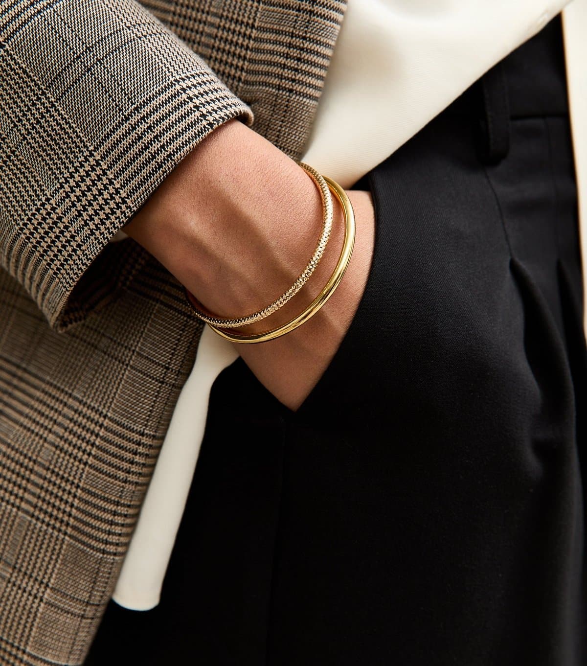 New Look New Look Gold Tone Skinny Cuff Bracelets Pack of 2