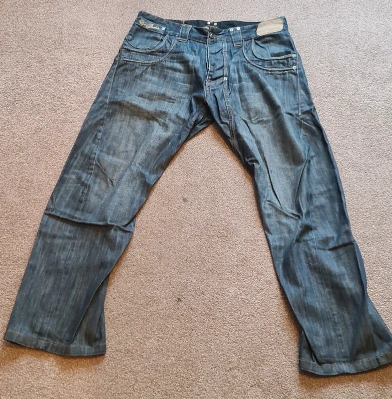 Voi mens twisted jeans 34w 30l stonewashed blue /grey